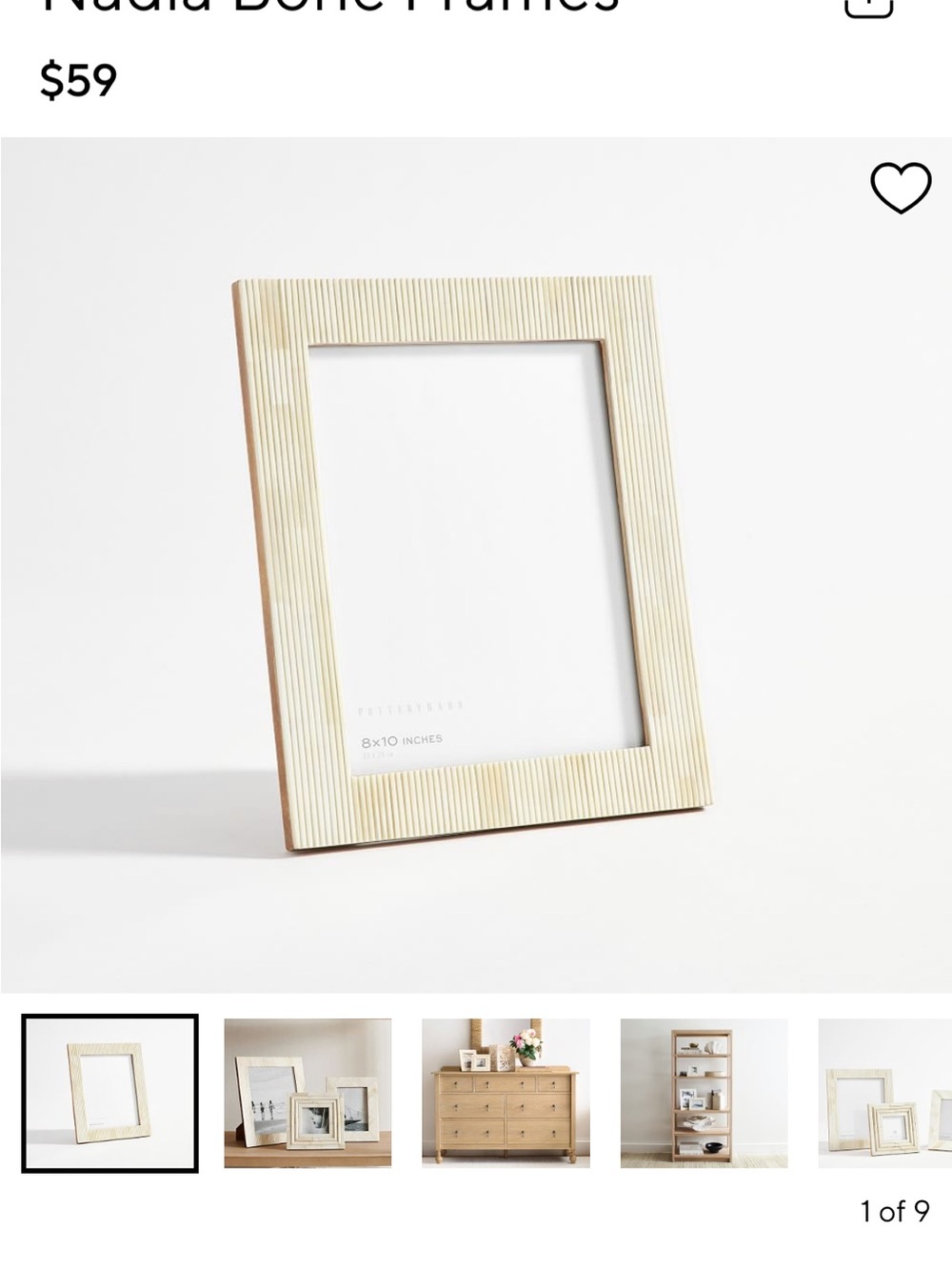 SET OF 3 Pottery Barn Nadia picture frames. 8x10 each